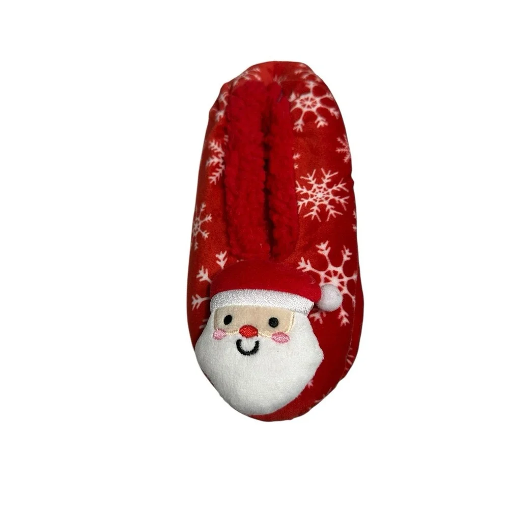 merry and bright womens santa christmas slipper socks‎ with grippers size 7-9.5